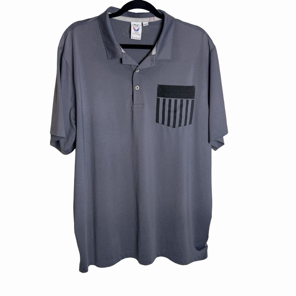 PUMA x Volition America Polo Men's XL Performance Flag Pocket Golf Patriotic USA